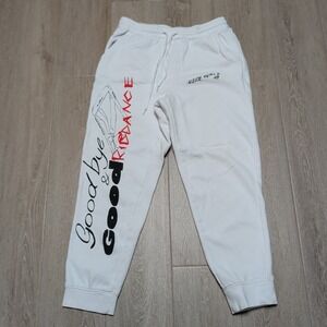 999 Club Juice WRLD Sweatpants Mens M White Goodbye & Good Riddance Streetwear